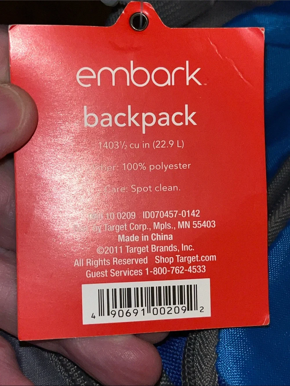 NWT Embark Kids Blue and Gray Everyday Backpack